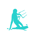 kite surfer blue icon hand on water